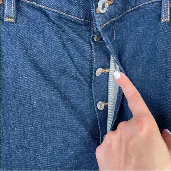 RE/DONE '90s High Rise Loose Dark‎ Wash High Rise Straight Leg Jean - Picture 6 of 10